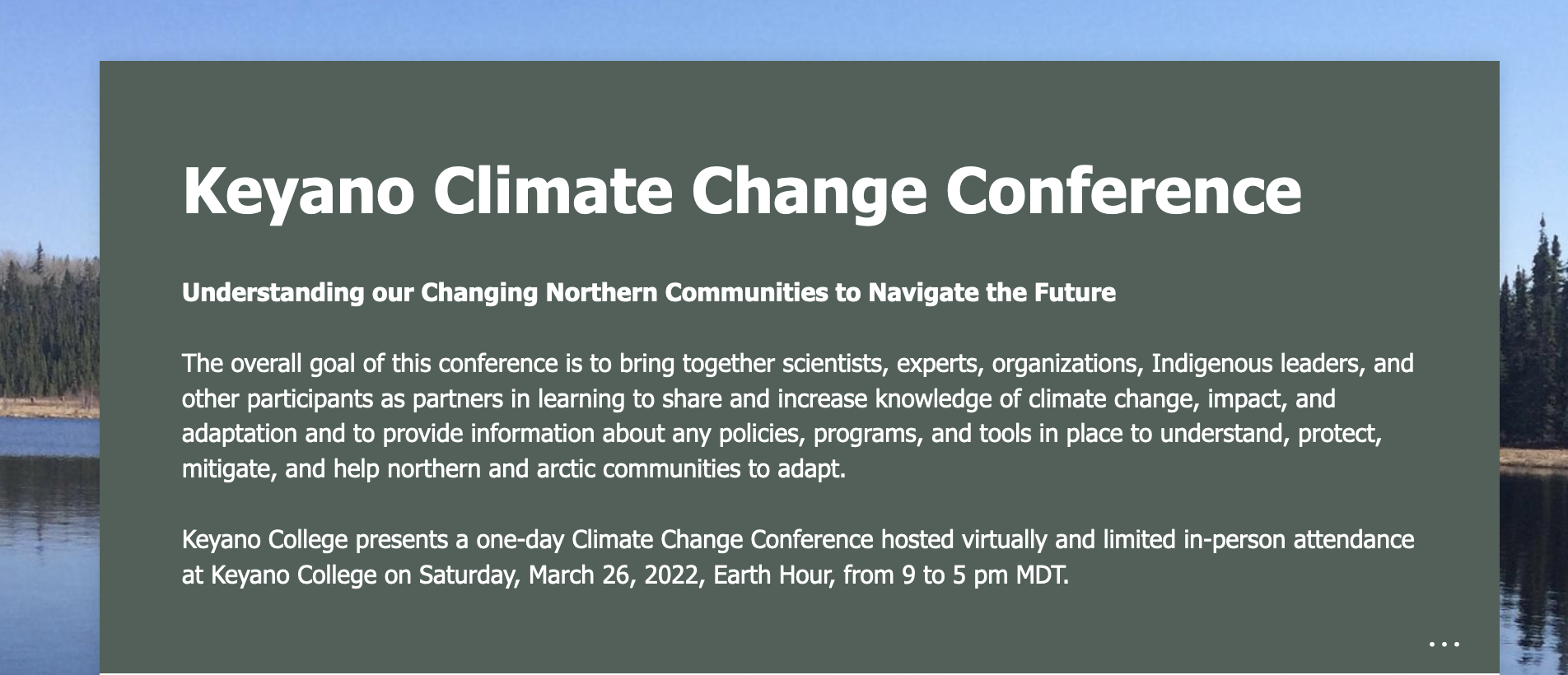 Keyano Climate Change Conference